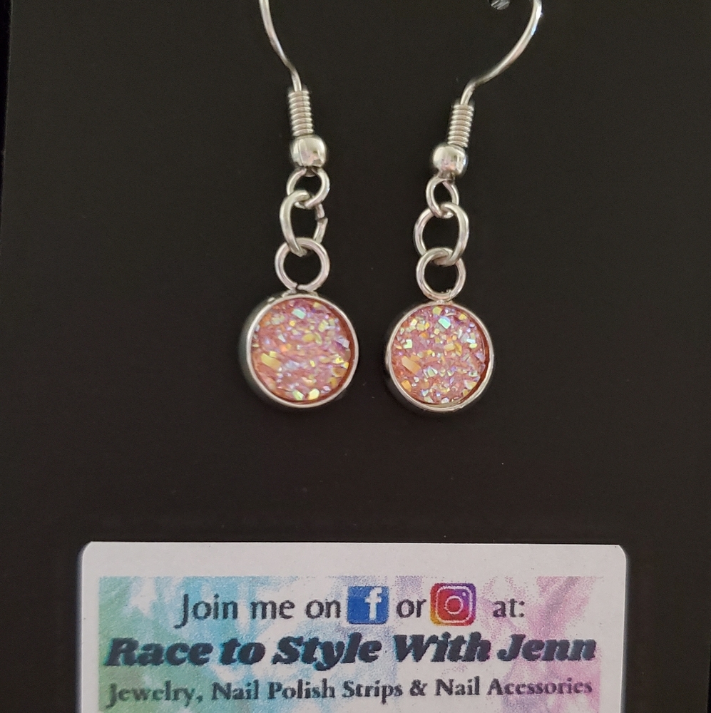 Crystal Earrings on Silver colored hooks